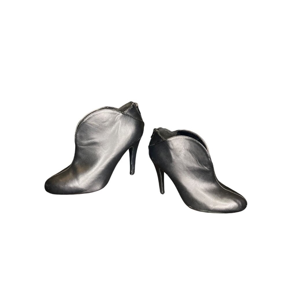 8 Qupid Black Ankle Boots Stiletto Heel Booties Professional Stylish Casual - Picture 8 of 11
